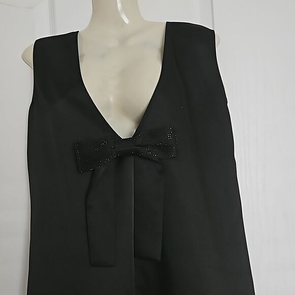 H&M Bow-Front Sleeveless Mini Dress Black Small - Picture 3 of 16